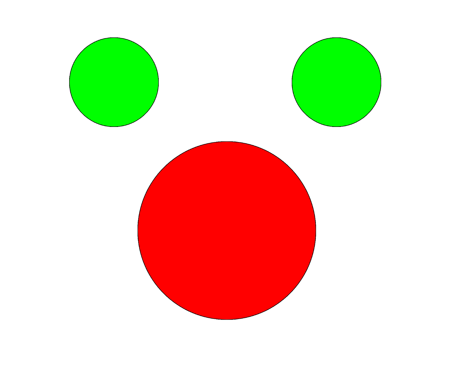 Iteration on code provided in class, adjusted the positioning on the shapes and the colours